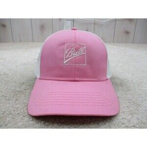 Ball Aerospace Hat Cap Snap Back One Size Pink White Trucker Casual Womens
